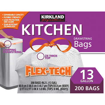 39 Gal. Clear Flex Drawstring Trash Bags (50-Count) - For Outdoor, Yard  Waste and Industrial