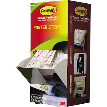 3M Command Poster Hanging Strips 12 Strips White