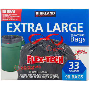 Kirkland Signature Flex-Tech 13-Gallon Kitchen Trash Bag, 200-count