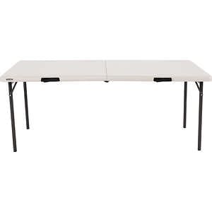 Lifetime Commercial Fold-In-Half Table, 72L x 30W x 29H, Almond