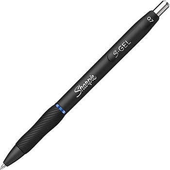 Sharpie® S-Gel™ S-Gel Fashion Barrel Gel Pen, Retractable, Medium 0.7 mm,  Black Ink, Frost Blue Barrel, Dozen