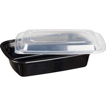 38 oz Rectangular Plastic Disposable Food Containers (50 Pack)