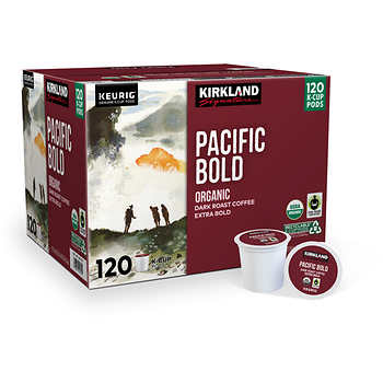 Kirkland Signature Organic Pacific Bold Coffee, Dark Roast, Keurig K-Cup  Pods, 120 ct