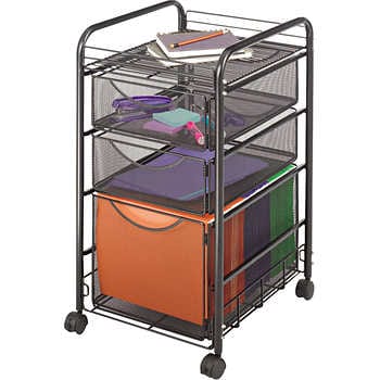 Safco 1 File And 2 Drawer File Cabinet Cart 15 1 4 W X 27 1 2 H X