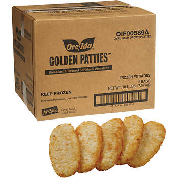 Ore-Ida Golden Hash Brown Patties Shredded Frozen Potatoes, 10 ct