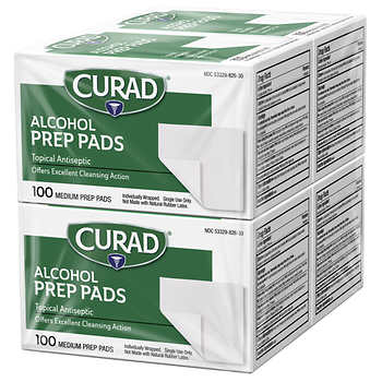 Curad Alcohol Prep Pads 4 Boxes 100 ct Costco