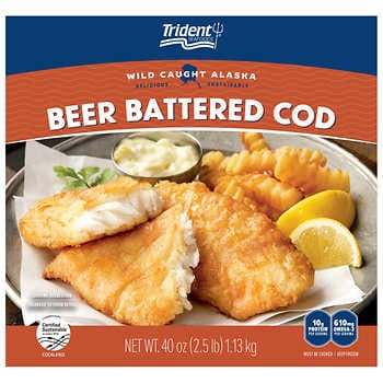 Trident Seafoods Wild Alaskan Beer Battered Cod, 2.5 lbs