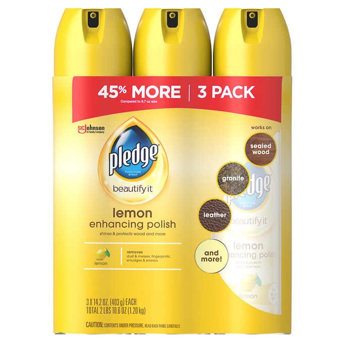 Pledge Lemon Scented Enhancing Wipes 