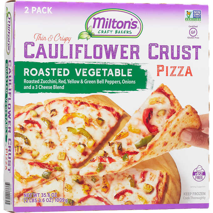 Milton S Cauliflower Crust Pizza Roasted Vegetable 2 Ct Costco