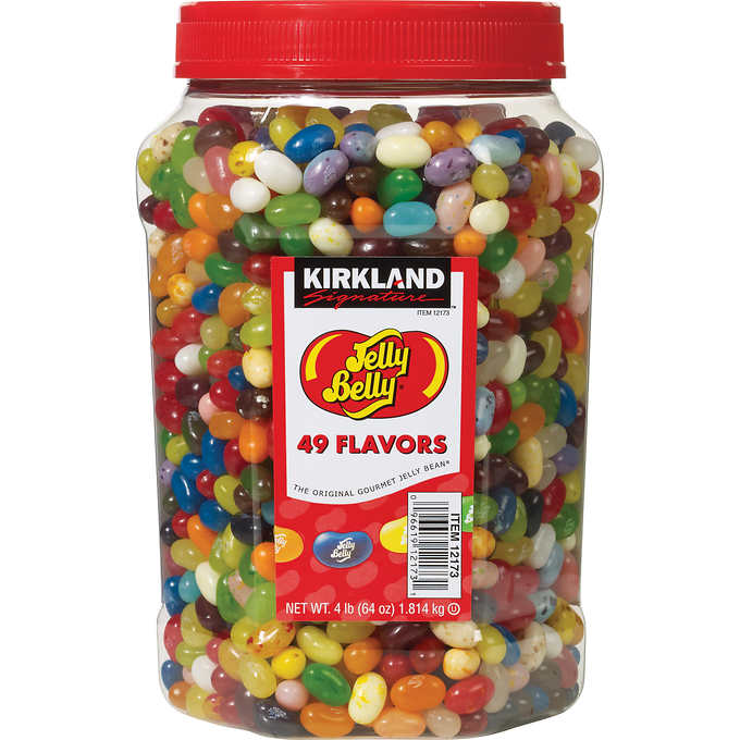 49 Assorted Jelly Bean Flavors - 3 lb Clear Can