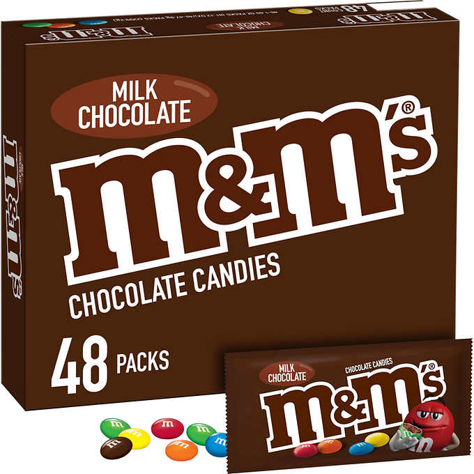 M&M Milk Chocolate Candies 1.69 oz - Box of 48