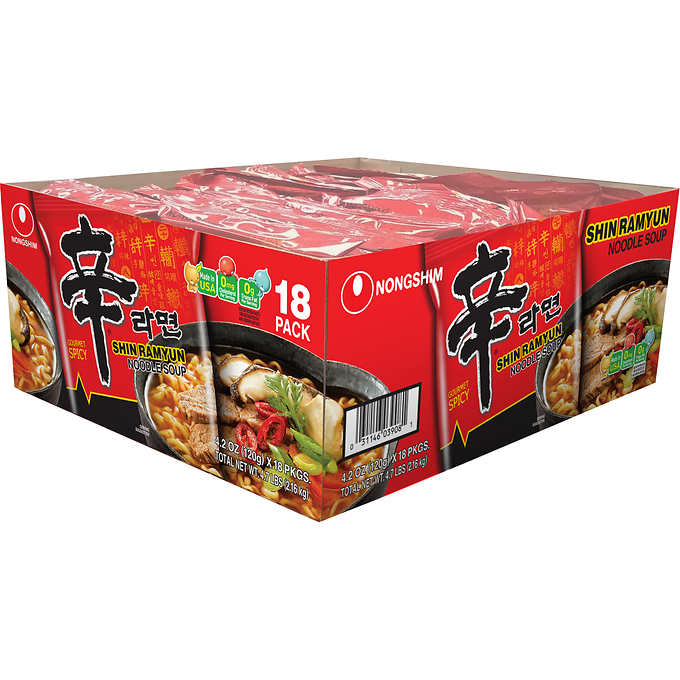 Get Nongshim Shin Ramyun Noodle Soup, Gourmet Spicy Flavor 120g*4