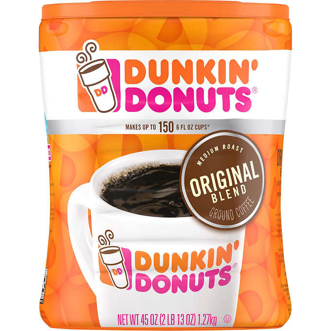 Dunkin Donuts Original Blend Coffee Medium 45 Oz Costco