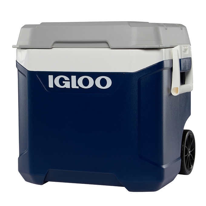 Blue igloo hot sale cooler with wheels