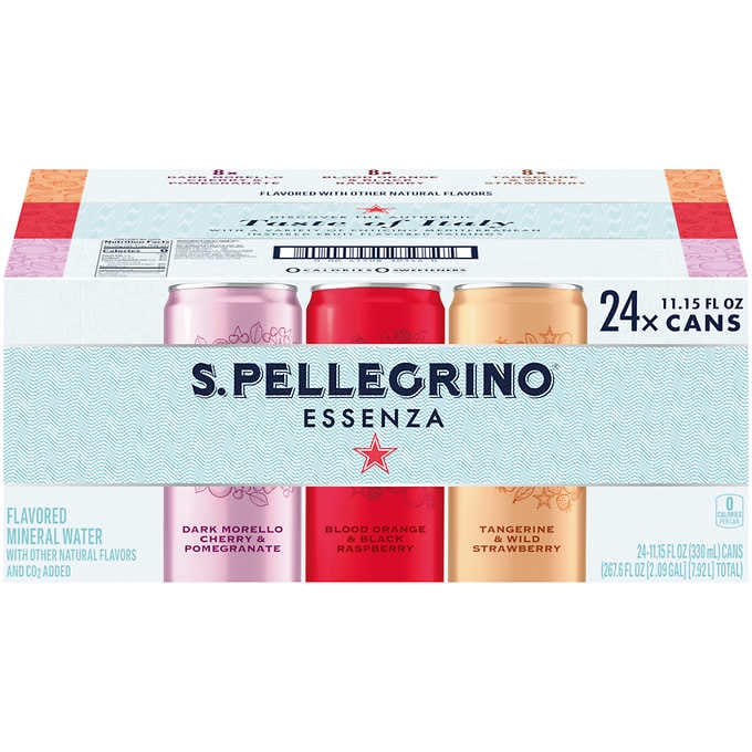 S.Pellegrino Essenza Flavored Mineral Water, Variety Pack, 11.15 fl oz, 24  ct