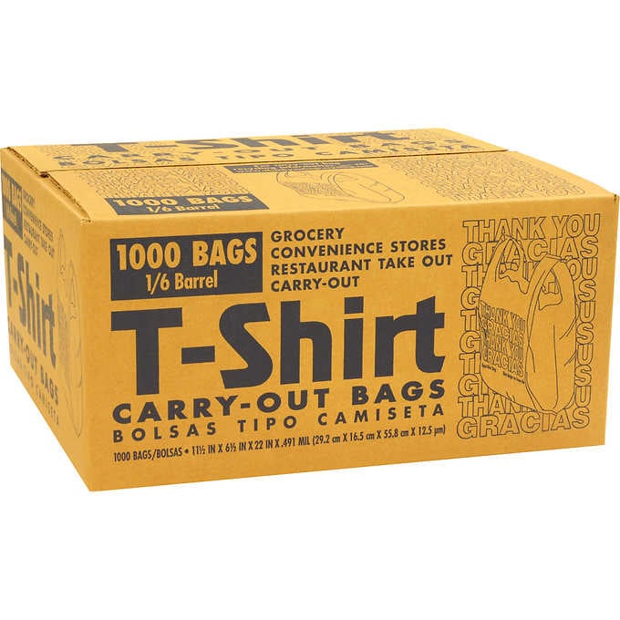 Thank You Bags - White Plastic T-Shirt Bag, 1000/Case