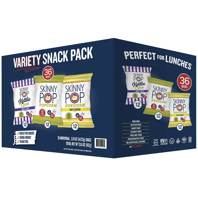 SkinnyPop Popcorn Variety Pack, Original & White Cheddar, Gluten