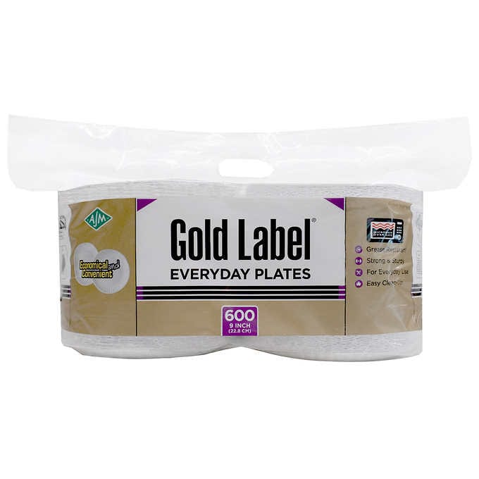 Bulk 7 In. Gold Paper Plates - 1000 Ct.