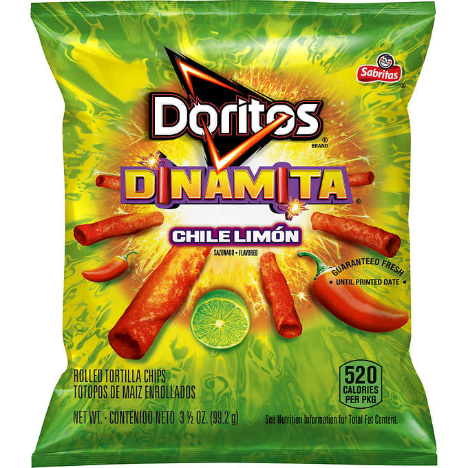 Doritos Dinamita Rolled Tortilla Chips Chile Limon 3.5 oz 32 ct