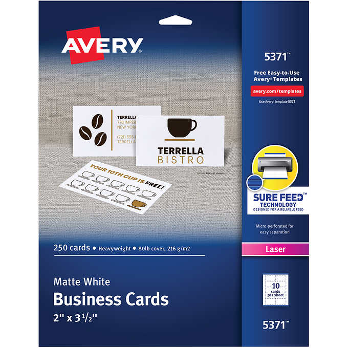 Avery Laser Business Cards, White, 2