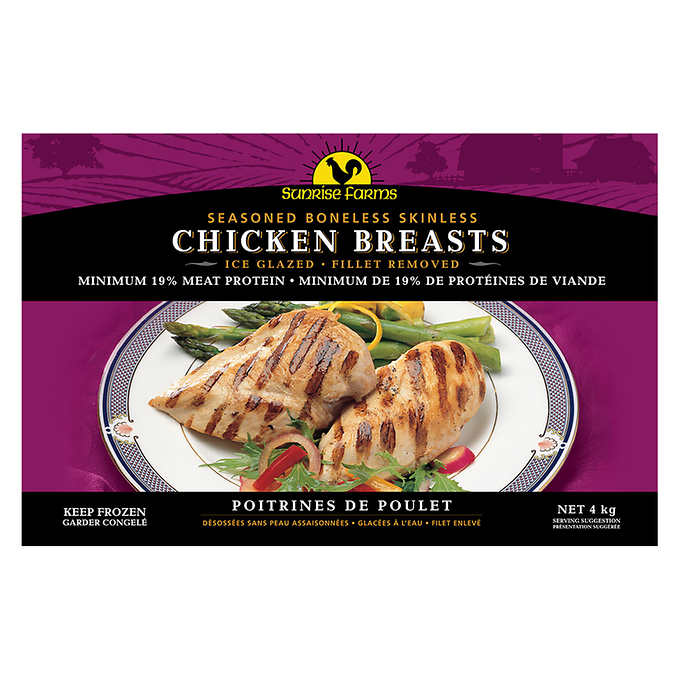 Sunrise Farms Frozen Chicken Breasts, 4 kg