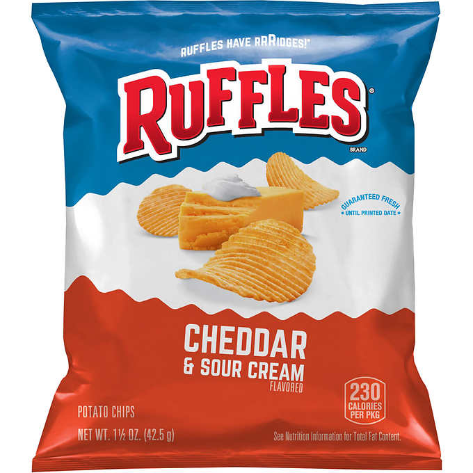 Ruffles Potato Chips Cheddar Sour Cream 1 5 Oz 64 Ct Costco