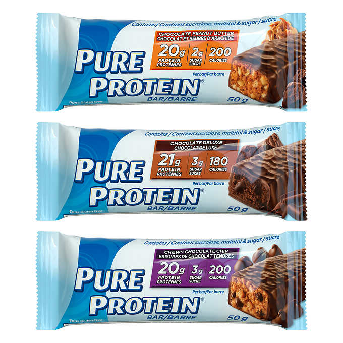 Pure Protein - Barres protéinées saveurs variées, 18 × 50 g