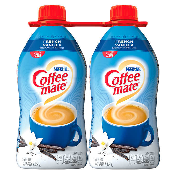 Coffee-mate Liquid Coffee Creamer, Non-Dairy, French Vanilla, 56 fl oz, 2  ct