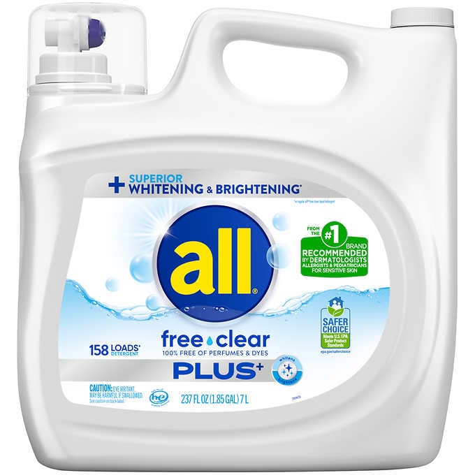 All Free Clear Stainlifters Plus He Liquid Laundry Detergent 237 Oz Costco