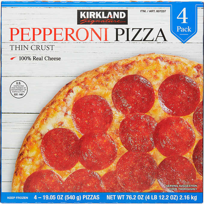 Kirkland Signature Pepperoni Pizza Thin Crust 4 ct Costco