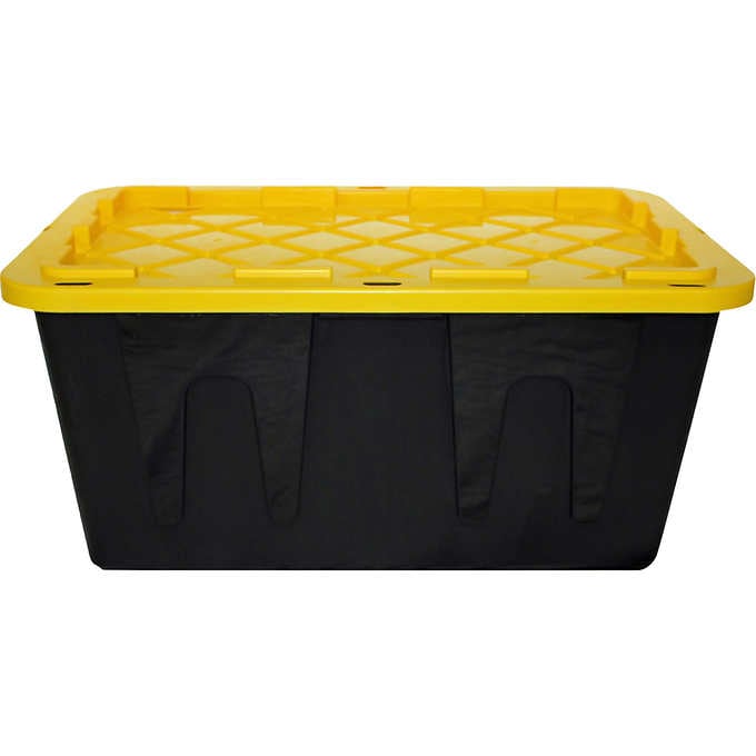 Tough Box 40 Gallon Black Storage Tote with Yellow Lid