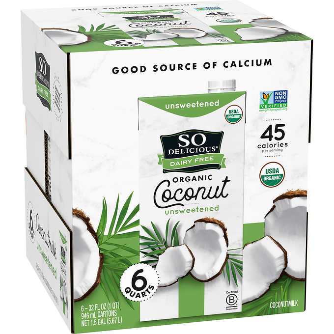 So Delicious Dairy Free Organic Coconutmilk, Unsweetened, 32 oz ...