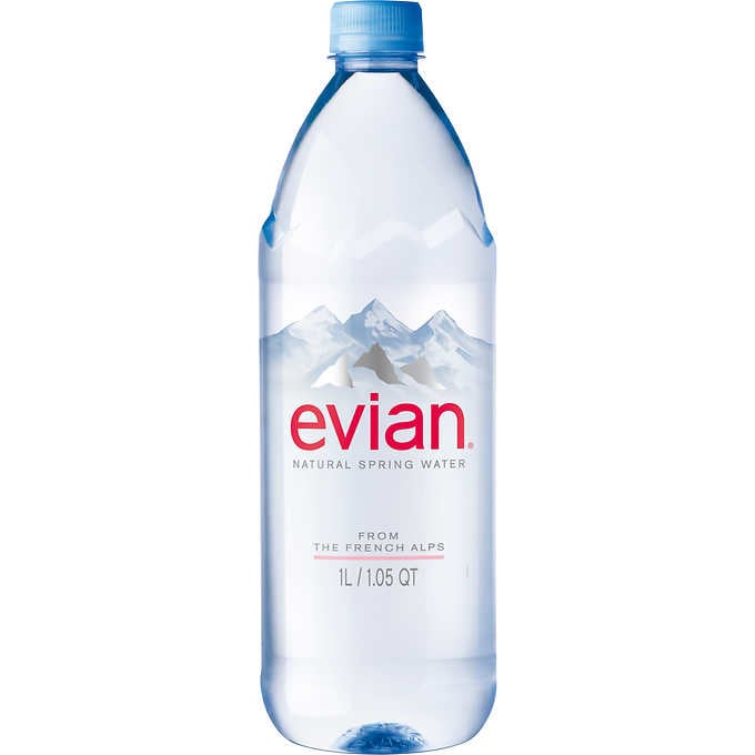 Evian Natural Spring Water, 1 Liter, 12 ct | Costco