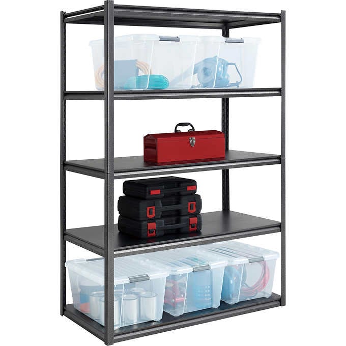 Whalen 5 Shelf Heavy Duty Steel Shelving Unit 48 W X 24 D X 72 H