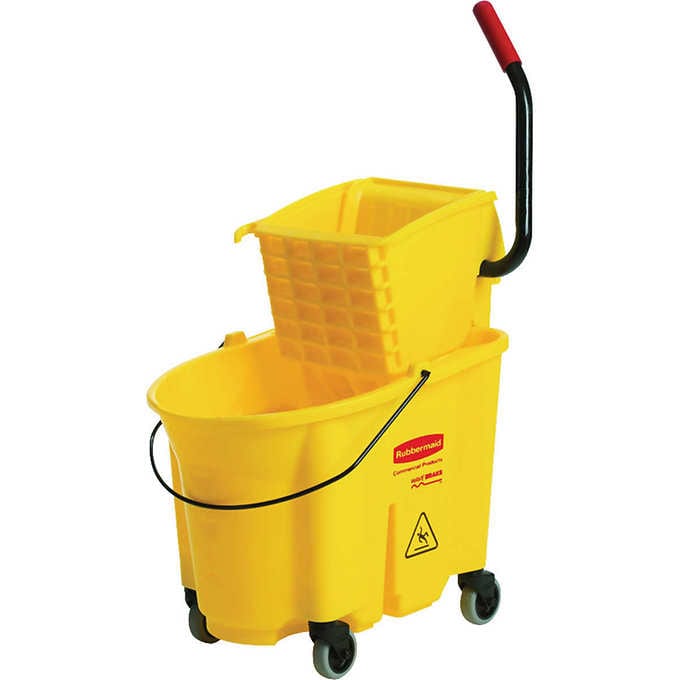 Rubbermaid Commercial WaveBrake Mop Bucket and Wringer, 26 Quart, Yellow