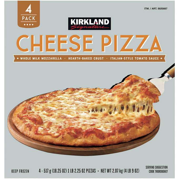 Kirkland Signature Cheese Pizza, 18.25 oz, 4 ct | Costco